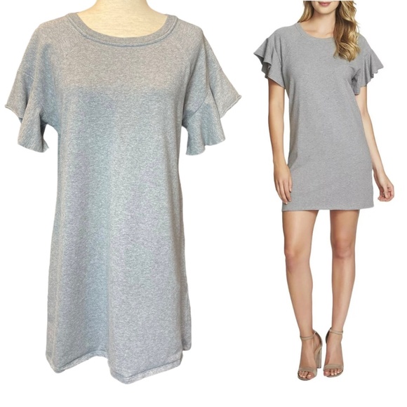 1. State The Artist Released Hem Ribbed Collar T-Shirt Dress - Picture 1 of 7